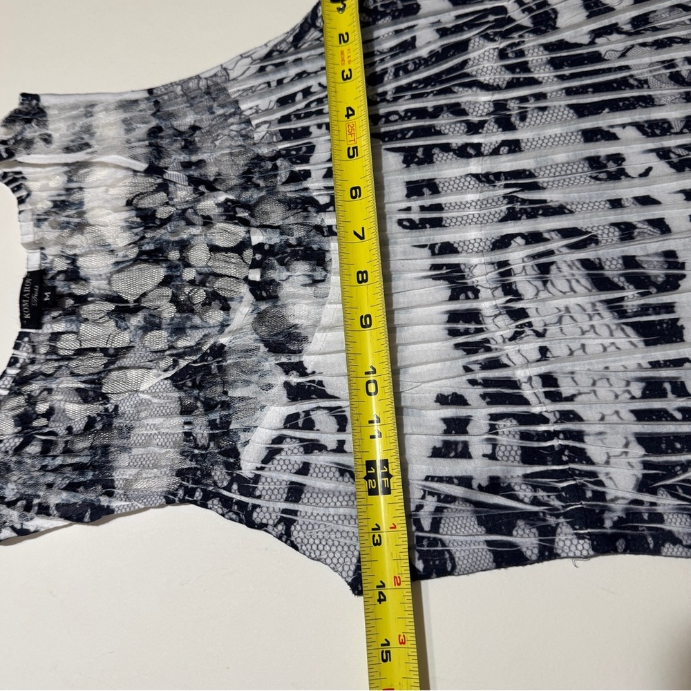 Komarov White Black Python Plisse Print Pleated M… - image 3